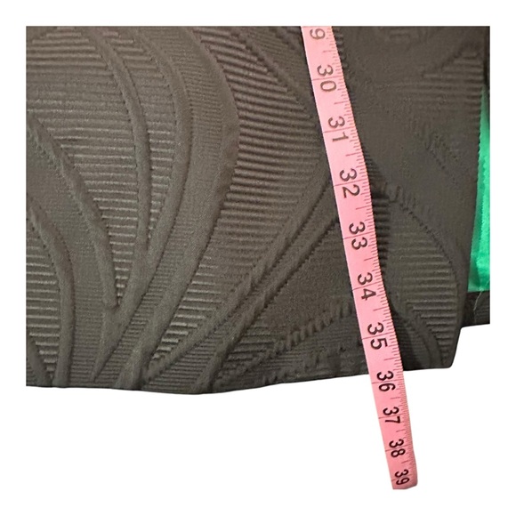 Milly Vintage Textured Black Jacquard Coat Green Lining 3/4 Sleeve Luxury Size 4 - Picture 13 of 15